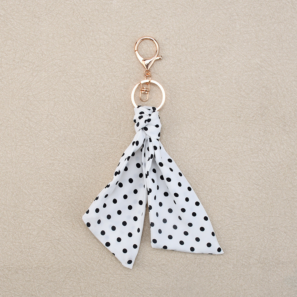 New Style Bow Tie Bag Charm Keychain In Polyester, Elegant Bag Pendant Accessory