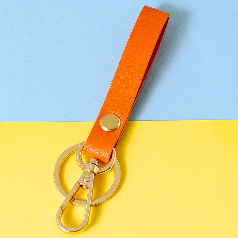 New Year Dyed Black PU Leather Key Chain, Stylish And Durable Accessory For Keys