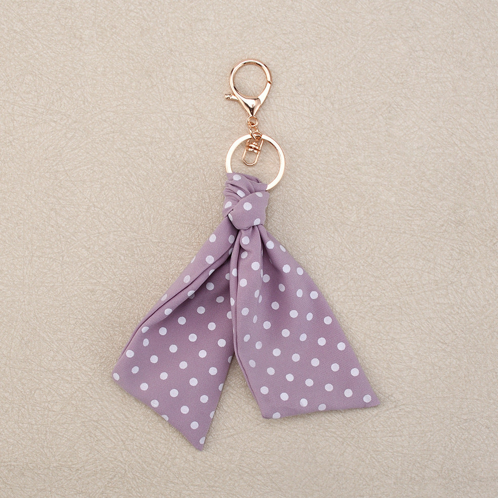 New Style Bow Tie Bag Charm Keychain In Polyester, Elegant Bag Pendant Accessory