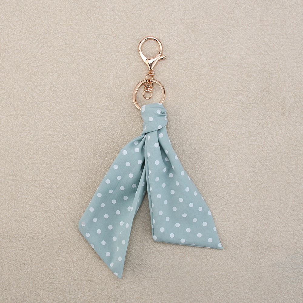New Style Bow Tie Bag Charm Keychain In Polyester, Elegant Bag Pendant Accessory