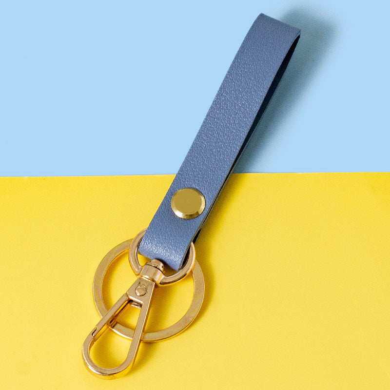 New Year Dyed Black PU Leather Key Chain, Stylish And Durable Accessory For Keys