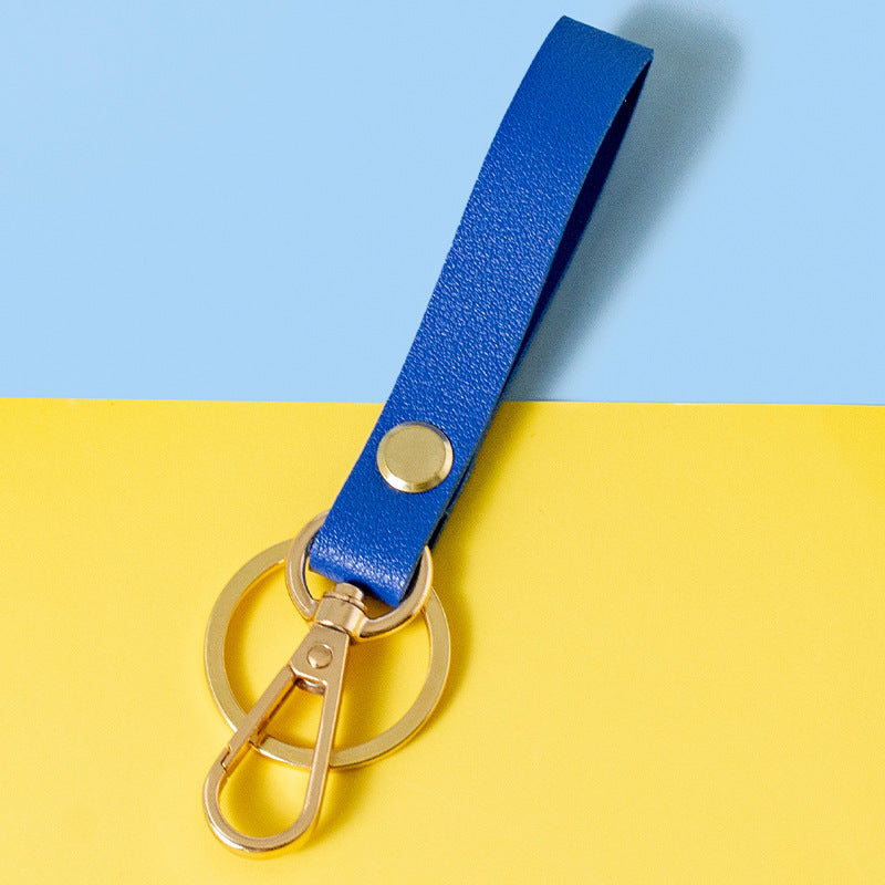 New Year Dyed Black PU Leather Key Chain, Stylish And Durable Accessory For Keys