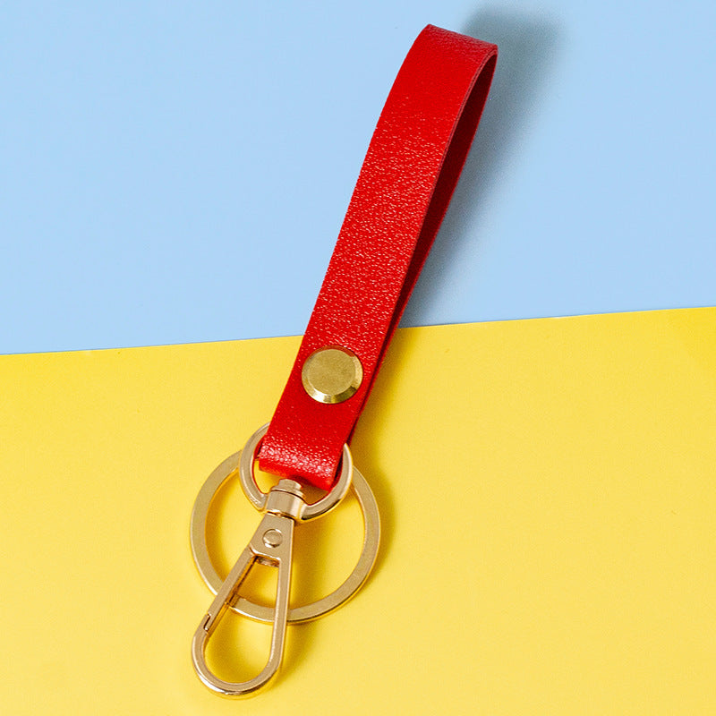 New Year Dyed Black PU Leather Key Chain, Stylish And Durable Accessory For Keys