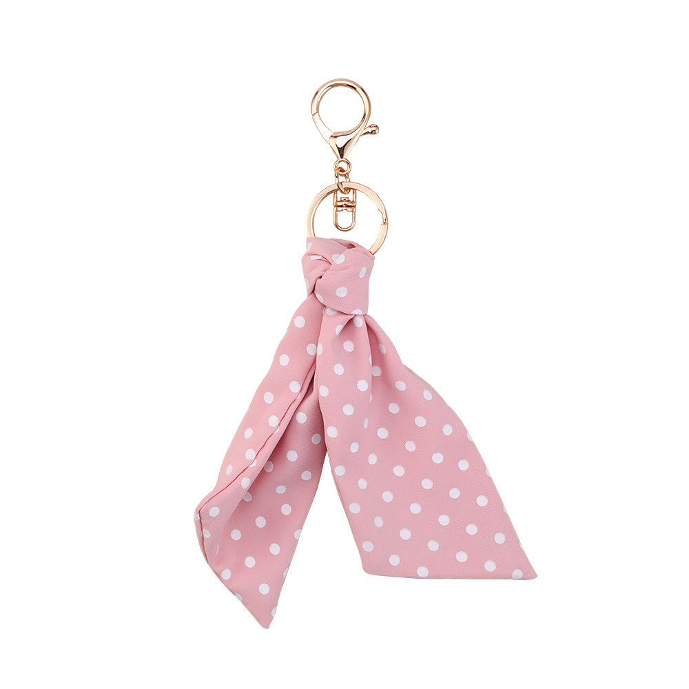 New Style Bow Tie Bag Charm Keychain In Polyester, Elegant Bag Pendant Accessory