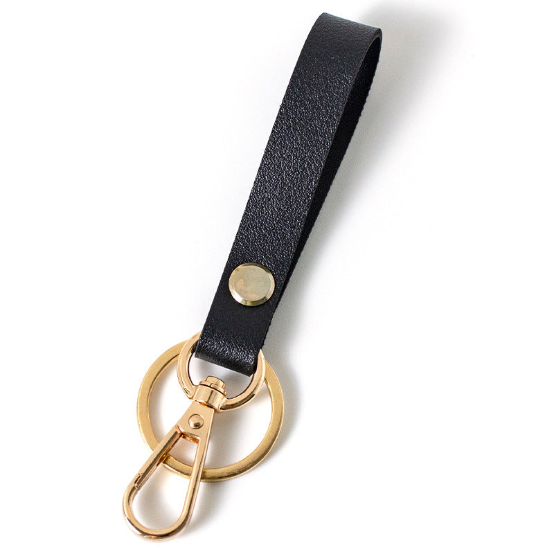 New Year Dyed Black PU Leather Key Chain, Stylish And Durable Accessory For Keys