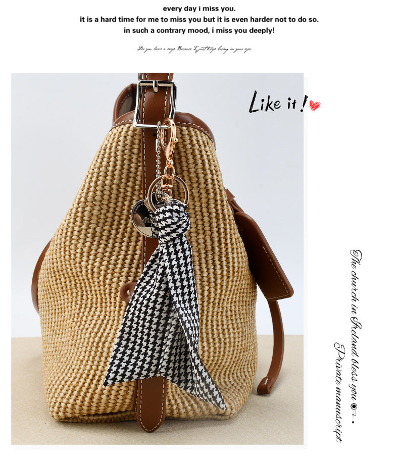 New Style Bow Tie Bag Charm Keychain In Polyester, Elegant Bag Pendant Accessory