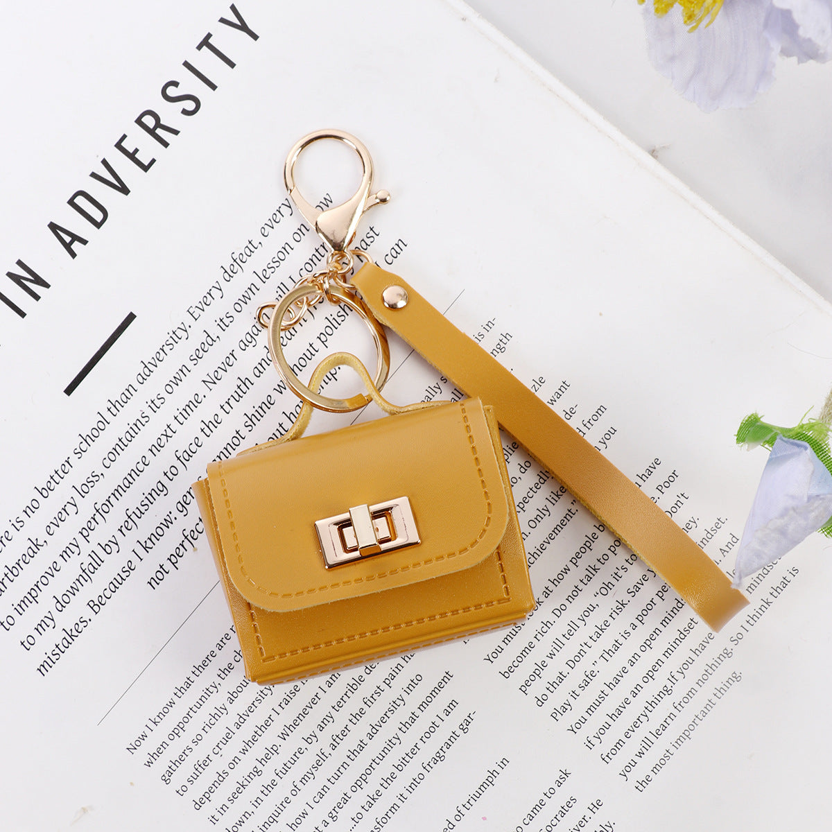 Multicolor Red Bag Charm Key Chain In PU Leather For Stylish Bag Accessories