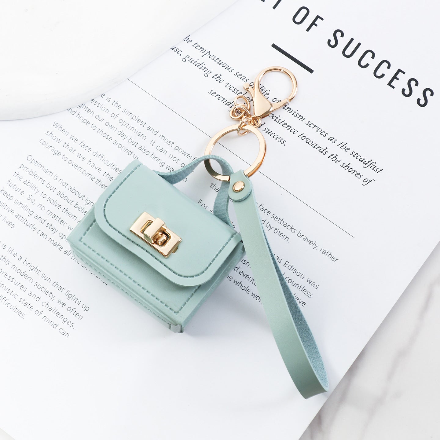 Multicolor Red Bag Charm Key Chain In PU Leather For Stylish Bag Accessories