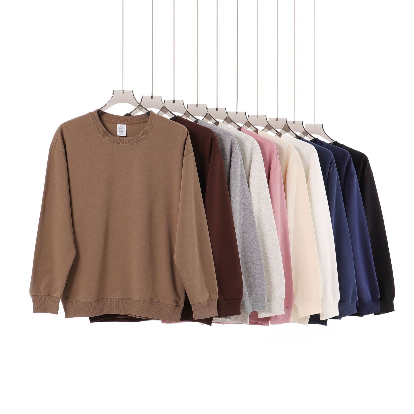 Men's Vintage Style Solid Color Hoodie In Coffer With Long Sleeve Cotton Blends Fabric