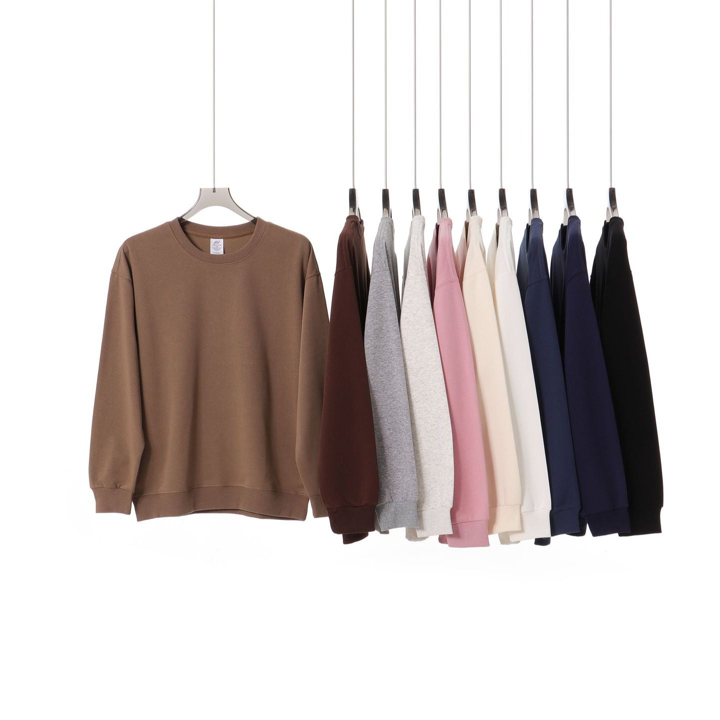 Men's Vintage Style Solid Color Hoodie In Coffer With Long Sleeve Cotton Blends Fabric