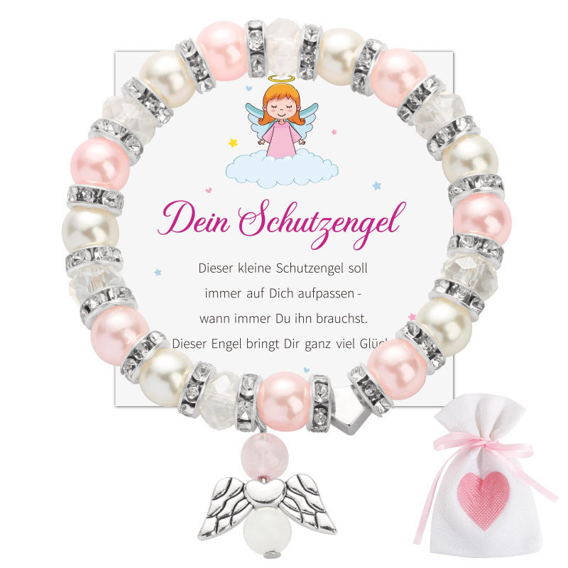 Heart Shape Bracelet For Women With Rhinestones And Imitation Pearl Featuring Simple Style Braid Design
