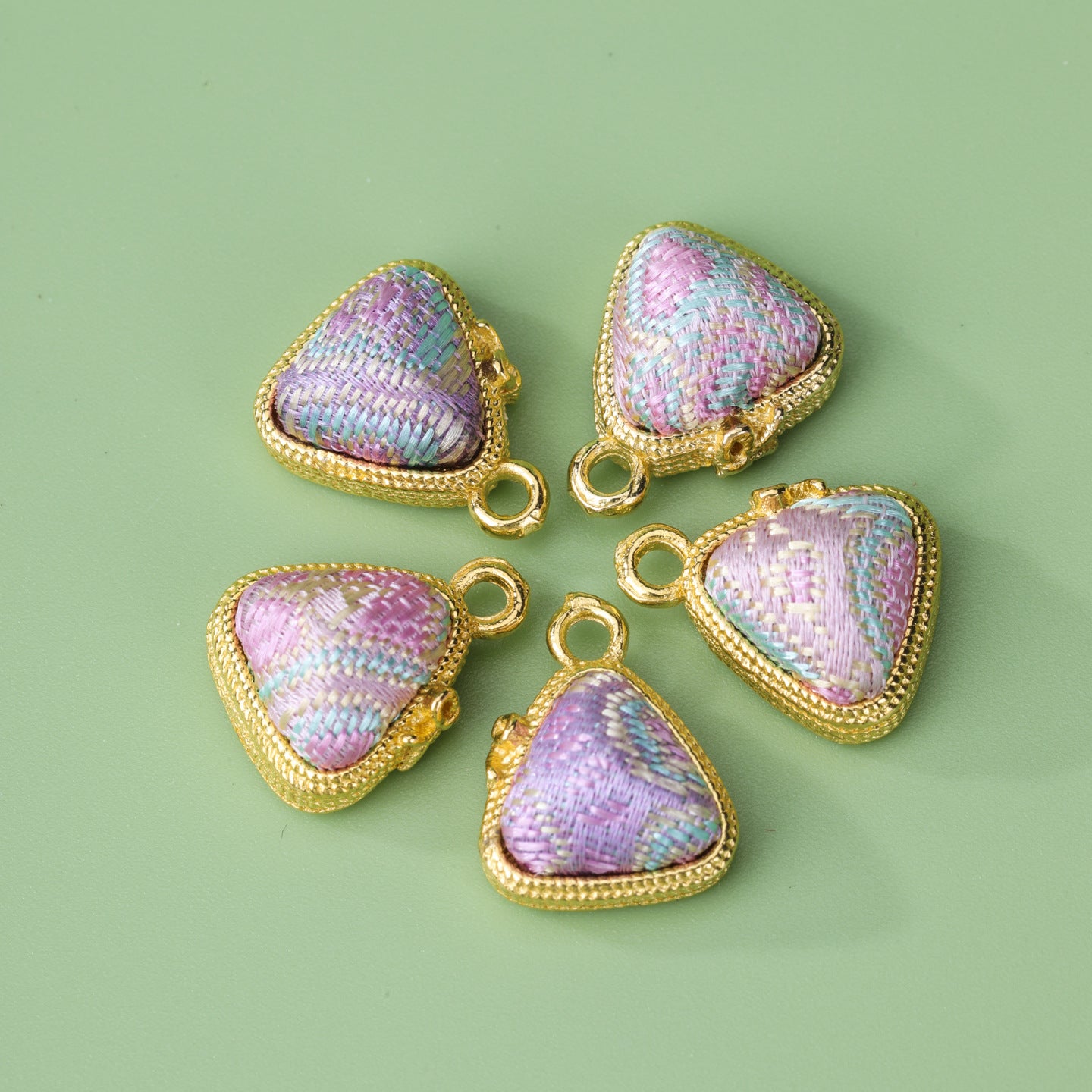 Handmade Alloy Pendant In Natural Pink Featuring Chinoiserie Style, Crafted With Fine Artistry