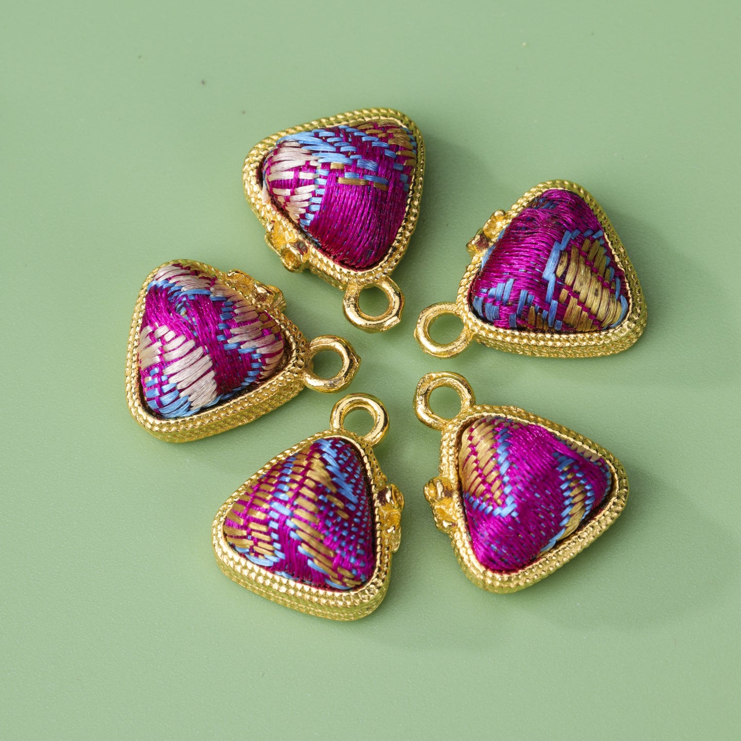 Handmade Alloy Pendant In Natural Pink Featuring Chinoiserie Style, Crafted With Fine Artistry