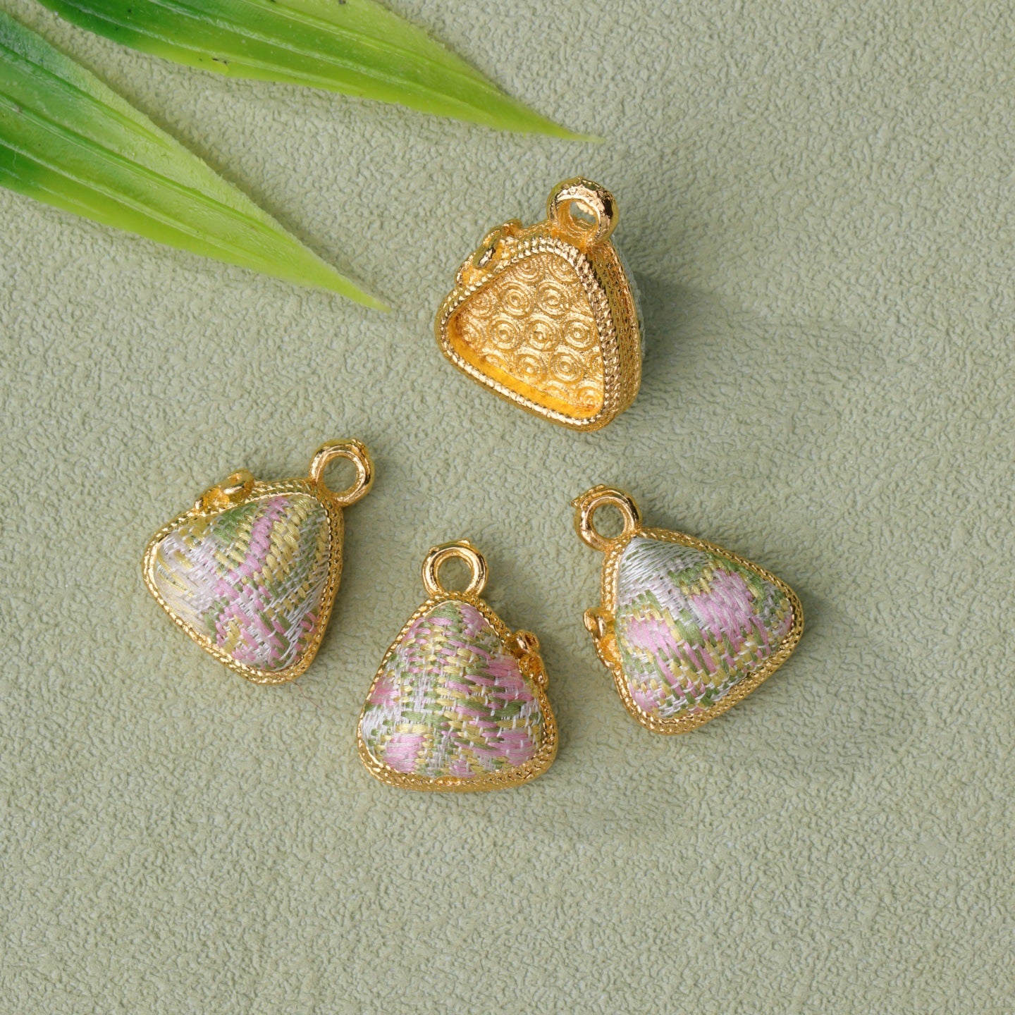 Handmade Alloy Pendant In Natural Pink Featuring Chinoiserie Style, Crafted With Fine Artistry