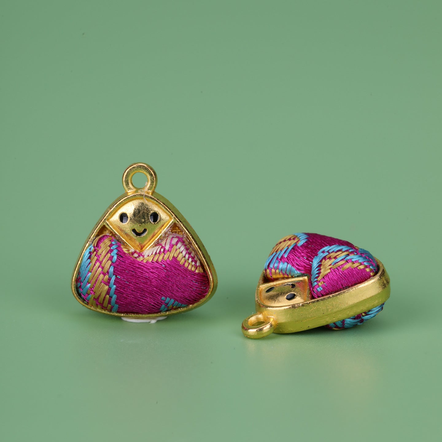 Handmade Alloy Pendant In Natural Pink Featuring Chinoiserie Style, Crafted With Fine Artistry