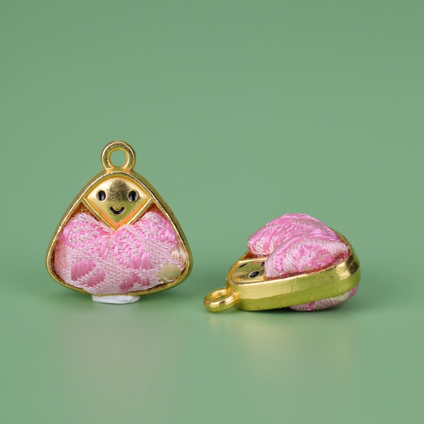 Handmade Alloy Pendant In Natural Pink Featuring Chinoiserie Style, Crafted With Fine Artistry