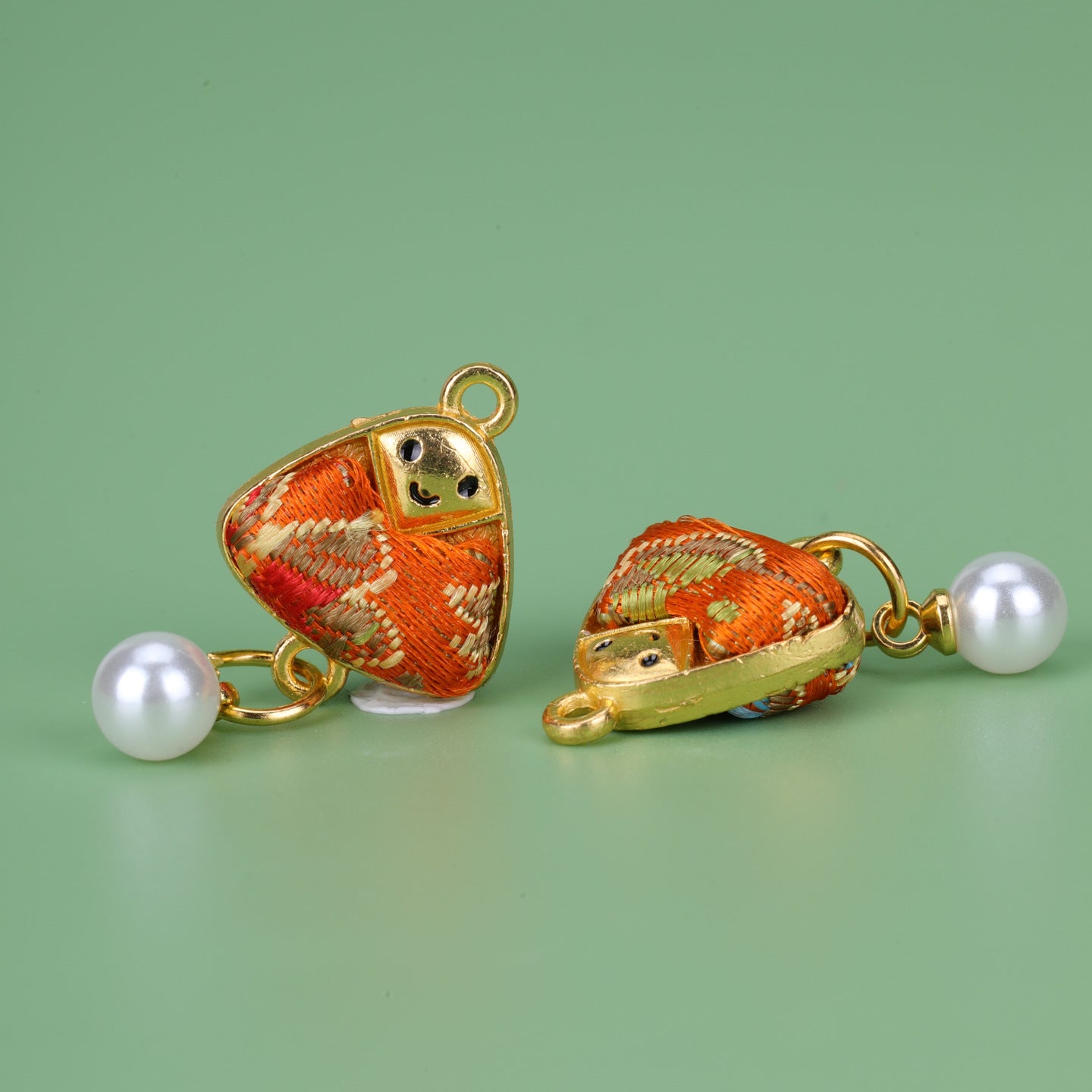 Handmade Alloy Pendant In Natural Pink Featuring Chinoiserie Style, Crafted With Fine Artistry