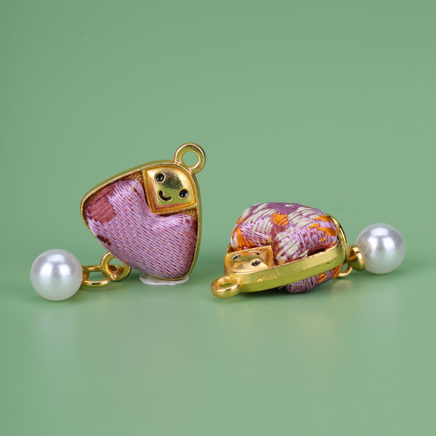 Handmade Alloy Pendant In Natural Pink Featuring Chinoiserie Style, Crafted With Fine Artistry