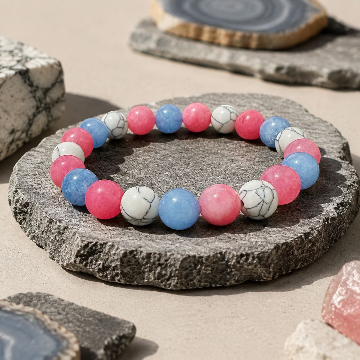 Natural Stone Beaded Bracelets For Women, Elegant Wedding Jewelry Accessory