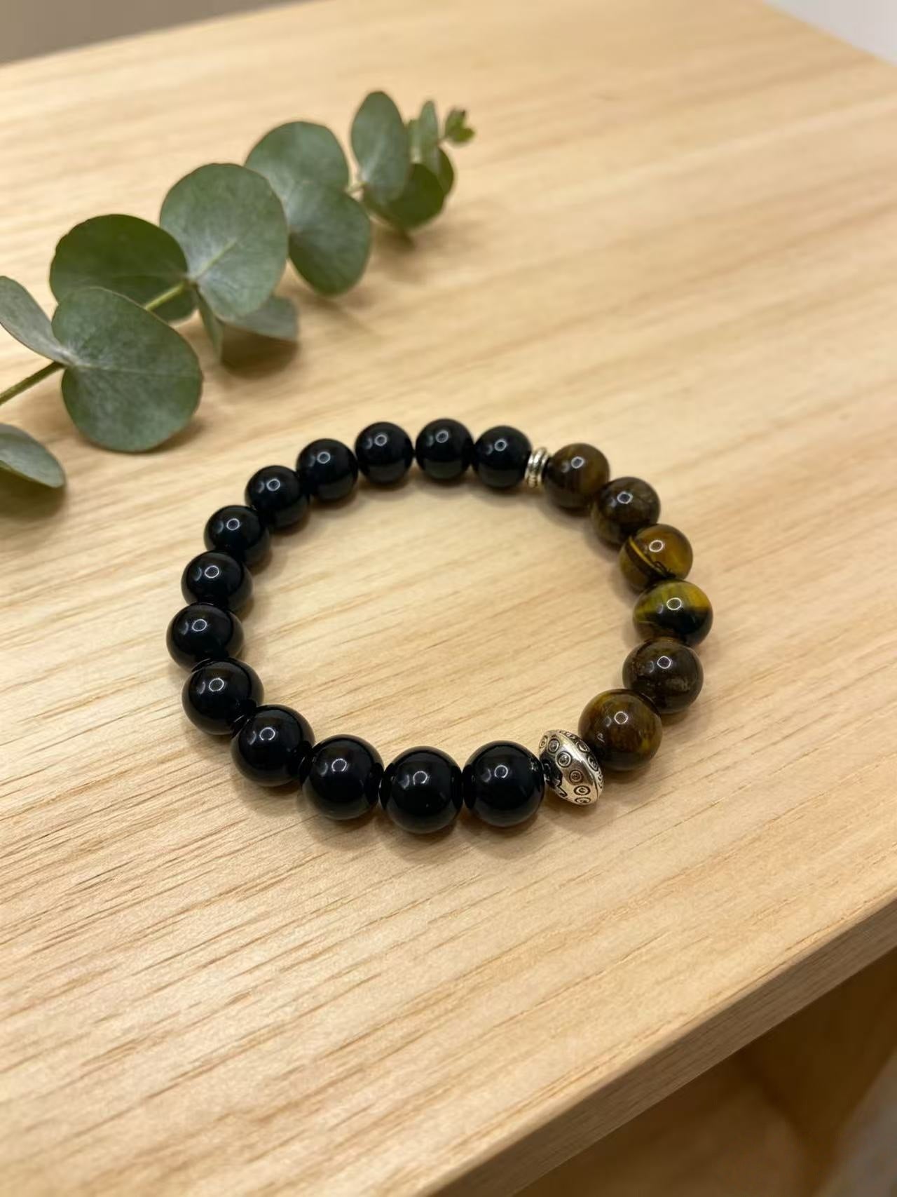 Ethnic Style Tiger Eye Bracelets With Tiger Skin Pattern, Knitting Craft, Perfect For Wedding Couples