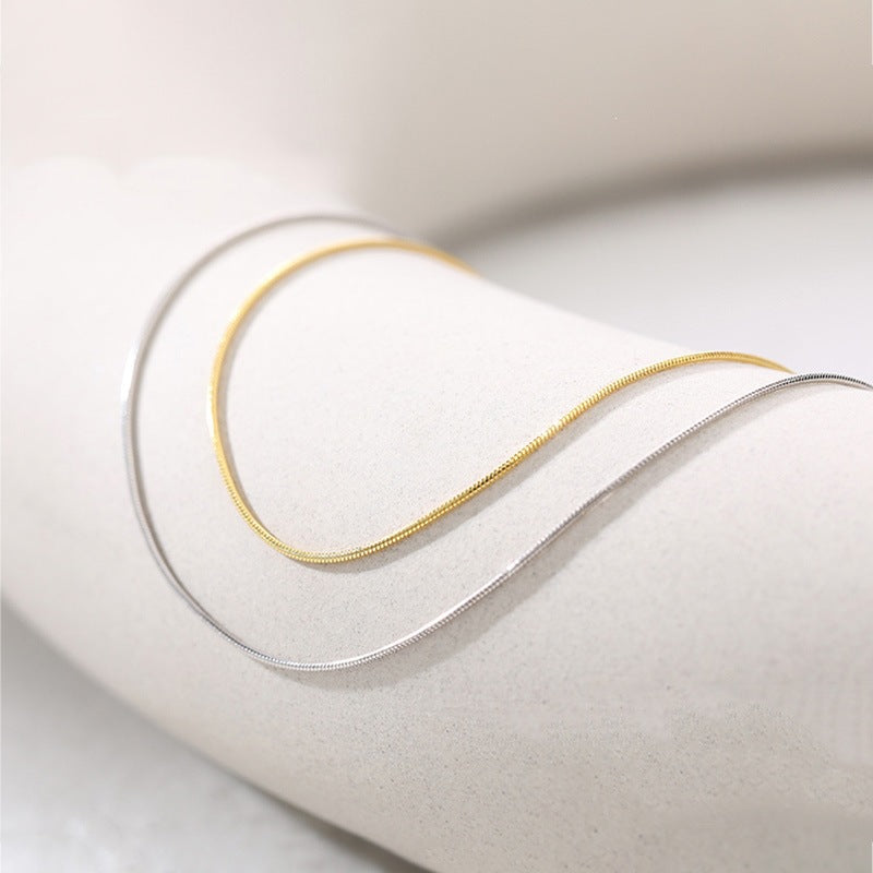 Gold Snake Necklace For Women In 925 Sterling Silver With Electroplated Finish And Snake Chain