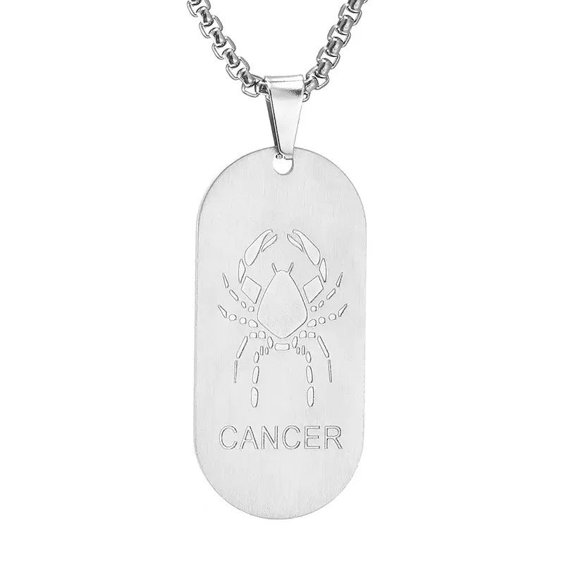 Aries Pendant Necklace In Steel Color, Simple Style Unisex Jewelry Made With Durable Titanium Steel