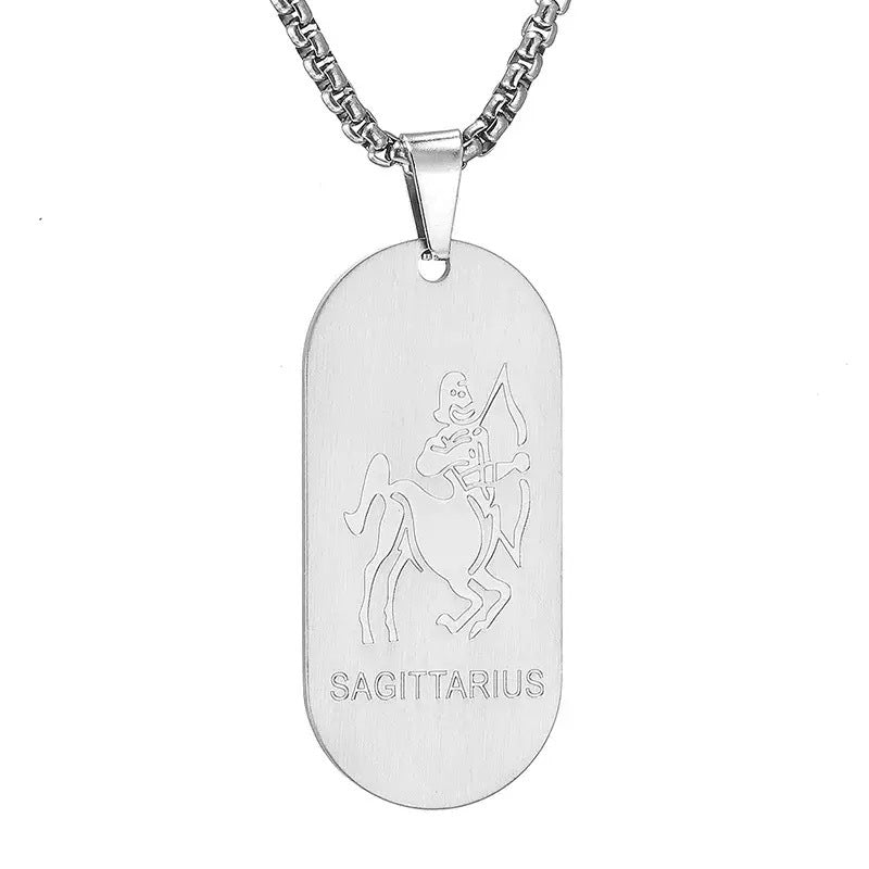 Aries Pendant Necklace In Steel Color, Simple Style Unisex Jewelry Made With Durable Titanium Steel