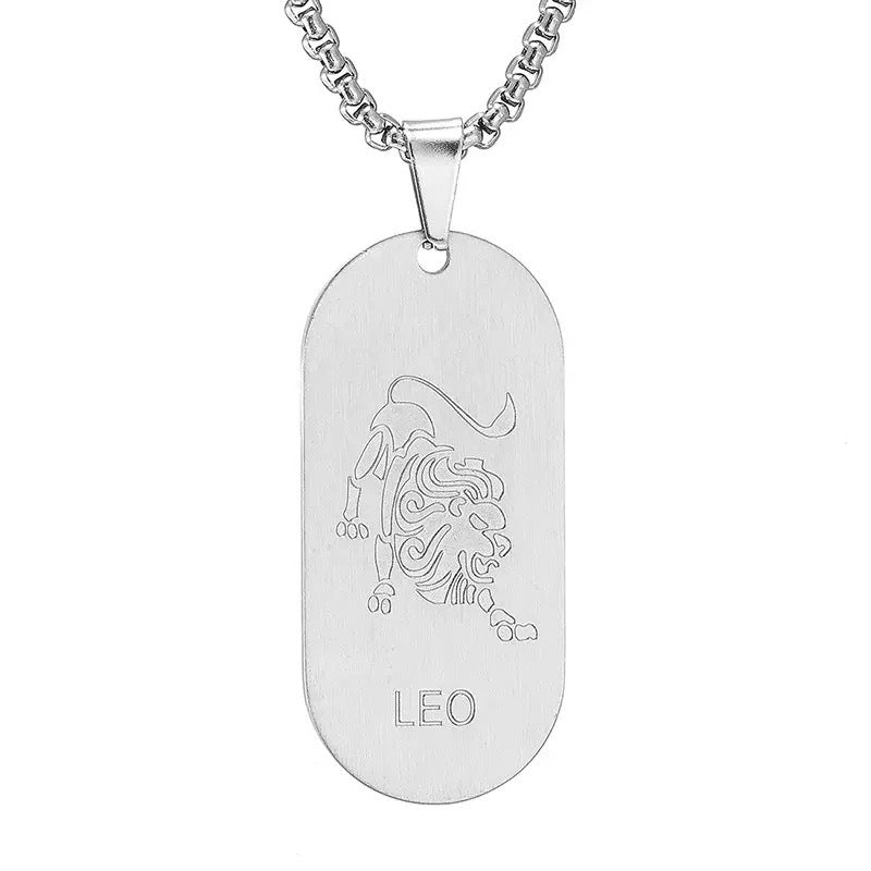 Aries Pendant Necklace In Steel Color, Simple Style Unisex Jewelry Made With Durable Titanium Steel
