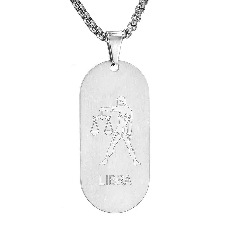 Aries Pendant Necklace In Steel Color, Simple Style Unisex Jewelry Made With Durable Titanium Steel