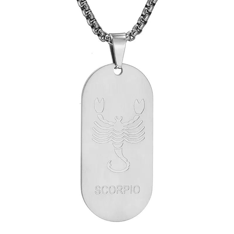 Aries Pendant Necklace In Steel Color, Simple Style Unisex Jewelry Made With Durable Titanium Steel