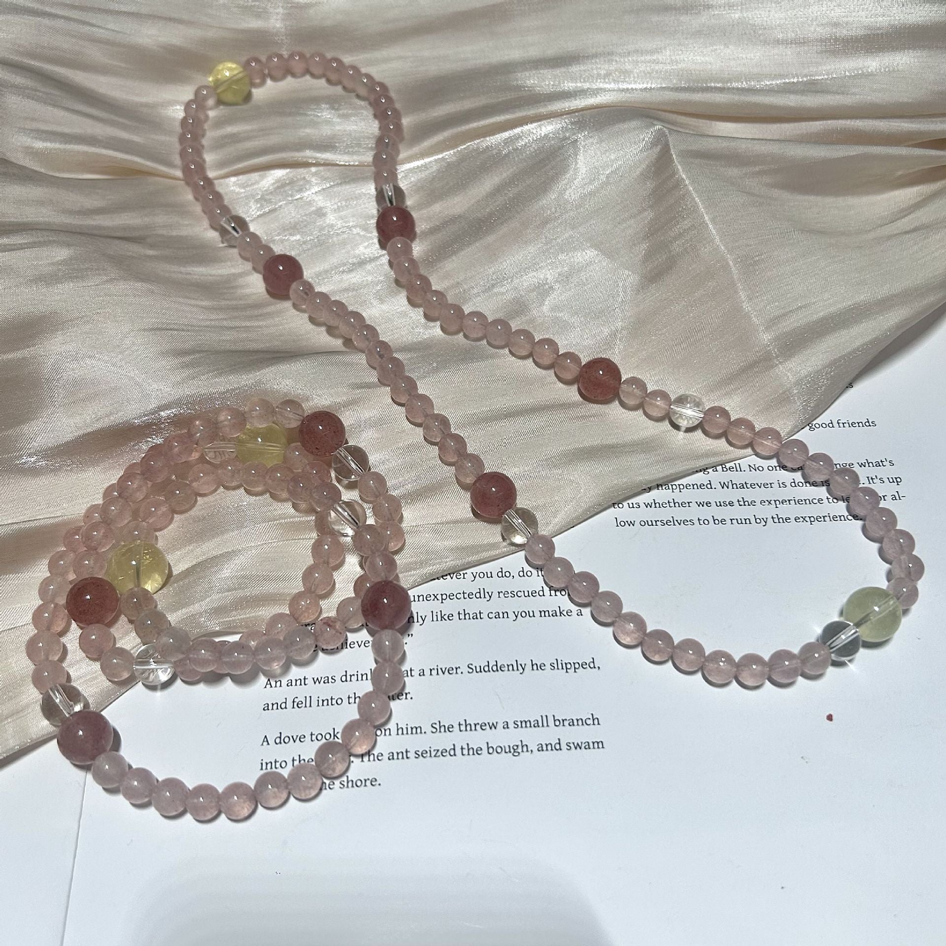 Sweet Natural Pink 6-7mm Pearl Diameter Beaded Bow Tie Bracelet For Women Featuring Natural Stone Inlay