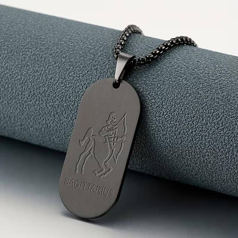 Aries Pendant Necklace In Steel Color, Simple Style Unisex Jewelry Made With Durable Titanium Steel