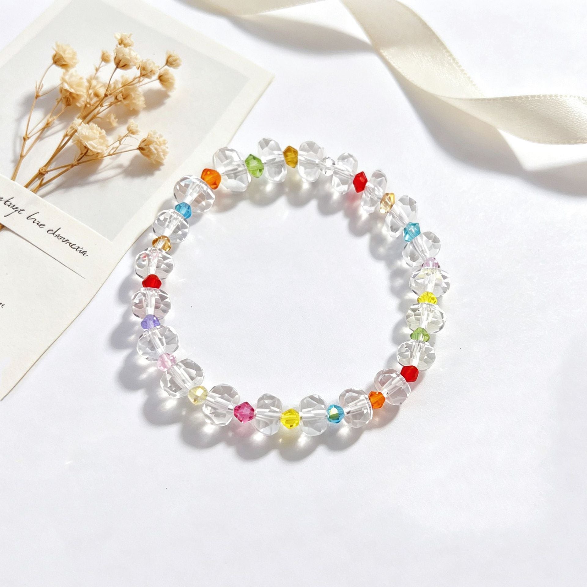 Basic Electroplated Crystal Bracelets For Women, 14 Pieces Set