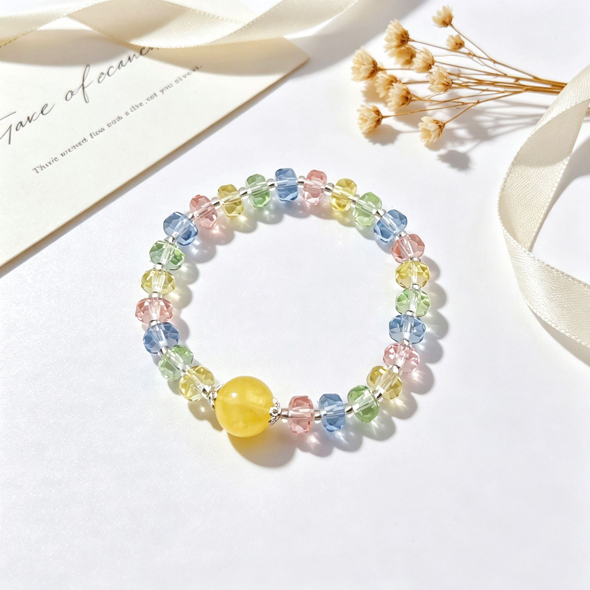 Basic Electroplated Crystal Bracelets For Women, 14 Pieces Set