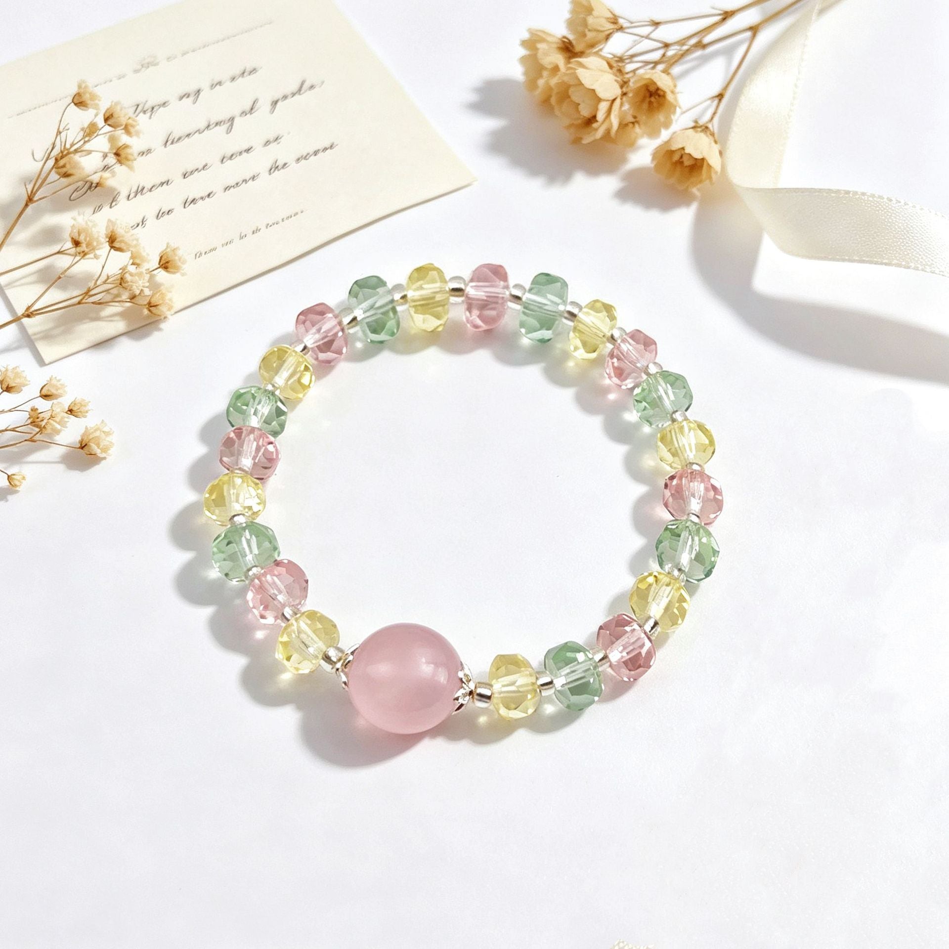 Basic Electroplated Crystal Bracelets For Women, 14 Pieces Set
