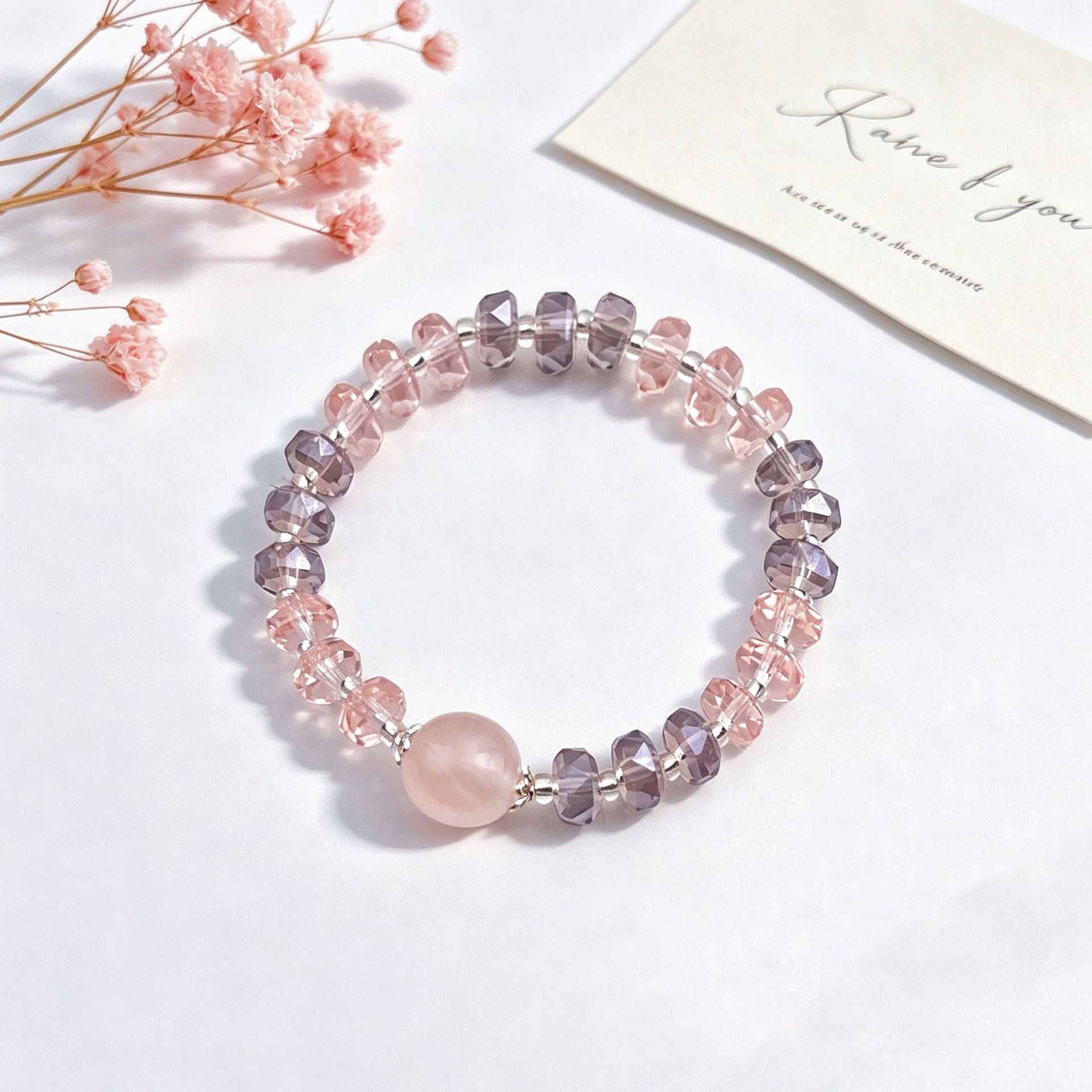 Basic Electroplated Crystal Bracelets For Women, 14 Pieces Set