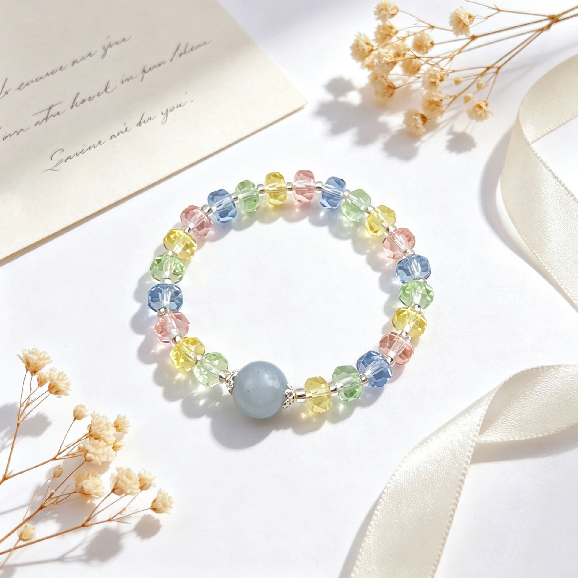 Basic Electroplated Crystal Bracelets For Women, 14 Pieces Set