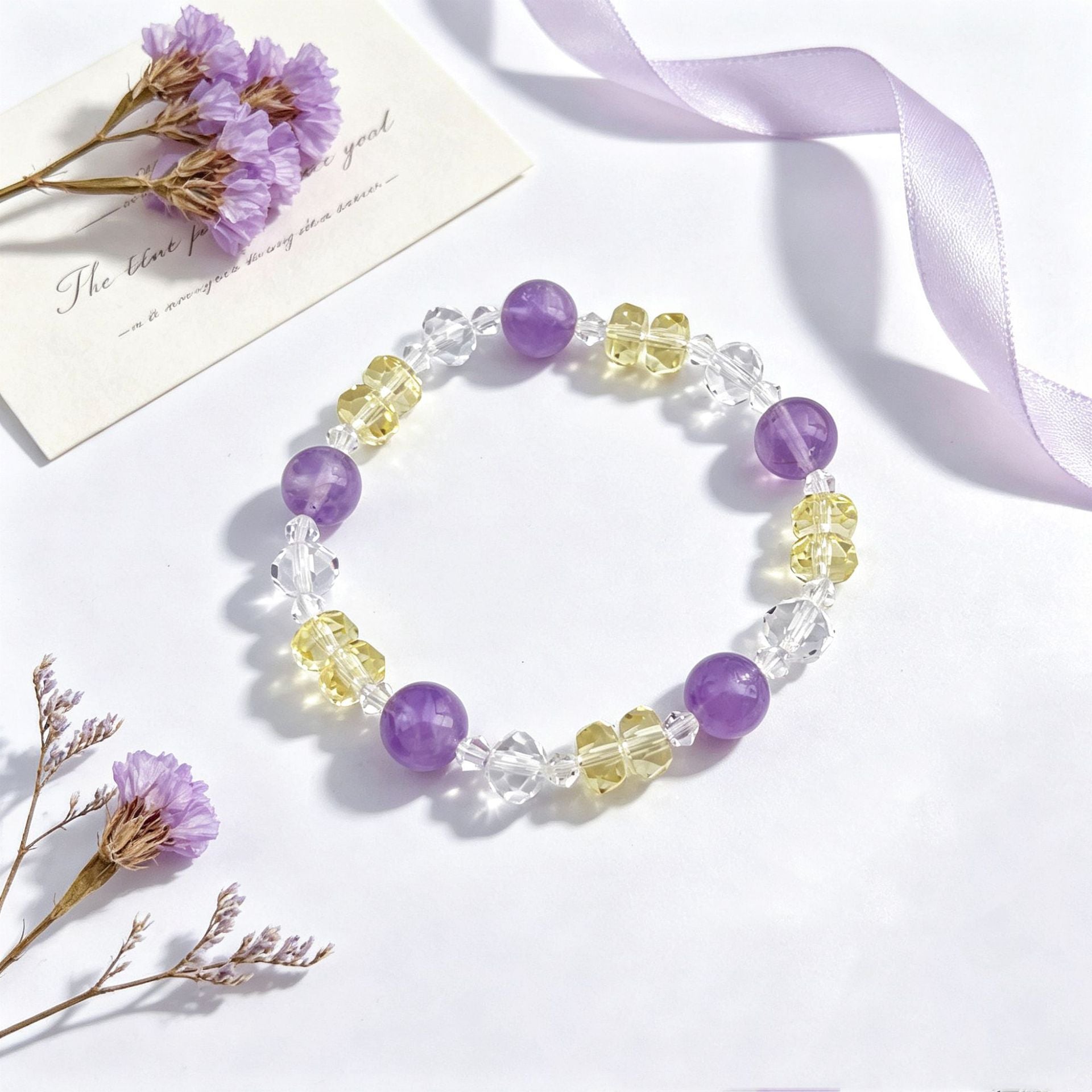 Basic Electroplated Crystal Bracelets For Women, 14 Pieces Set