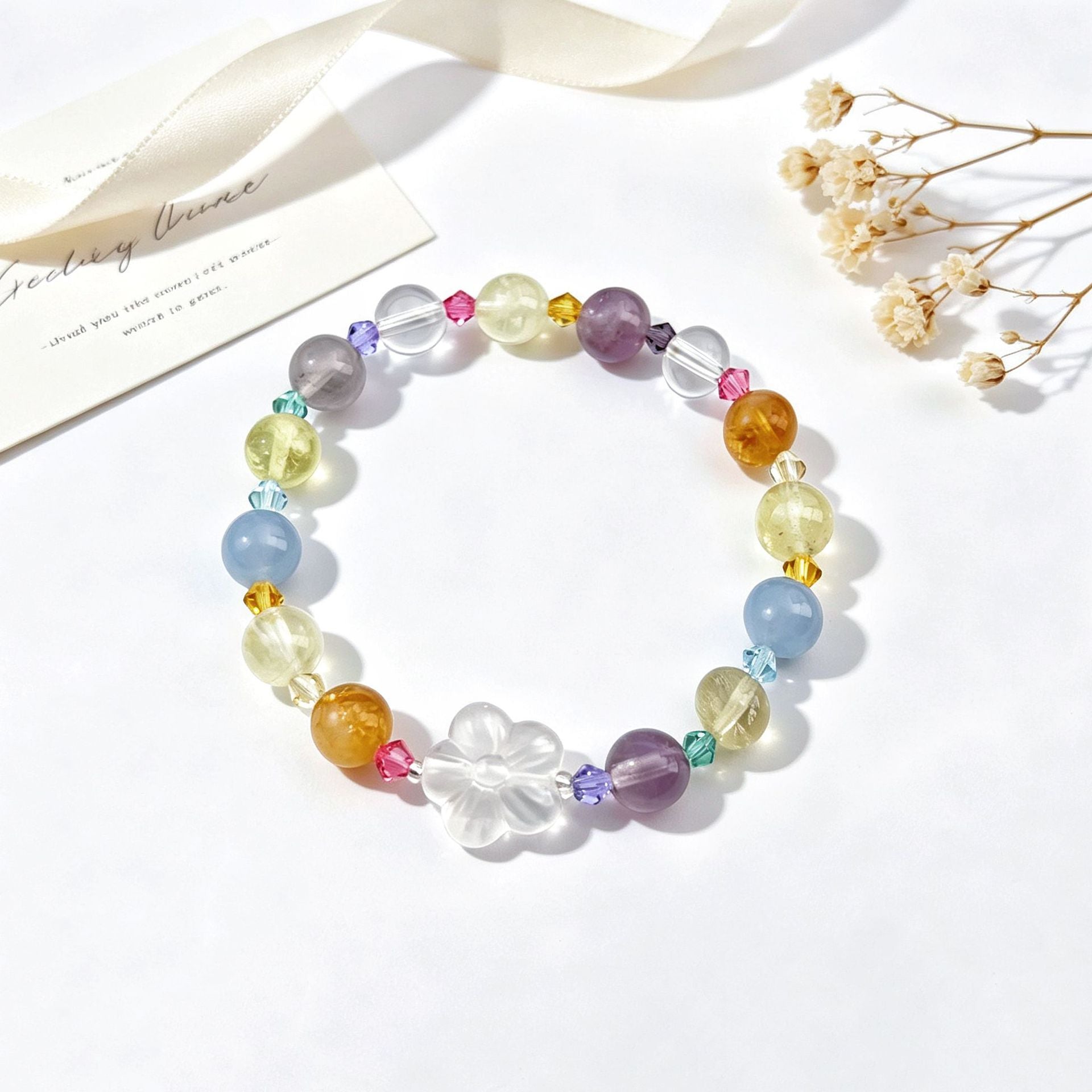 Basic Electroplated Crystal Bracelets For Women, 14 Pieces Set