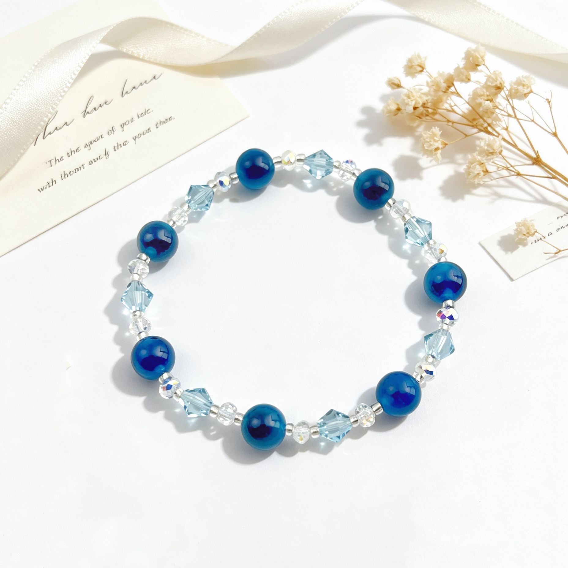 Basic Electroplated Crystal Bracelets For Women, 14 Pieces Set