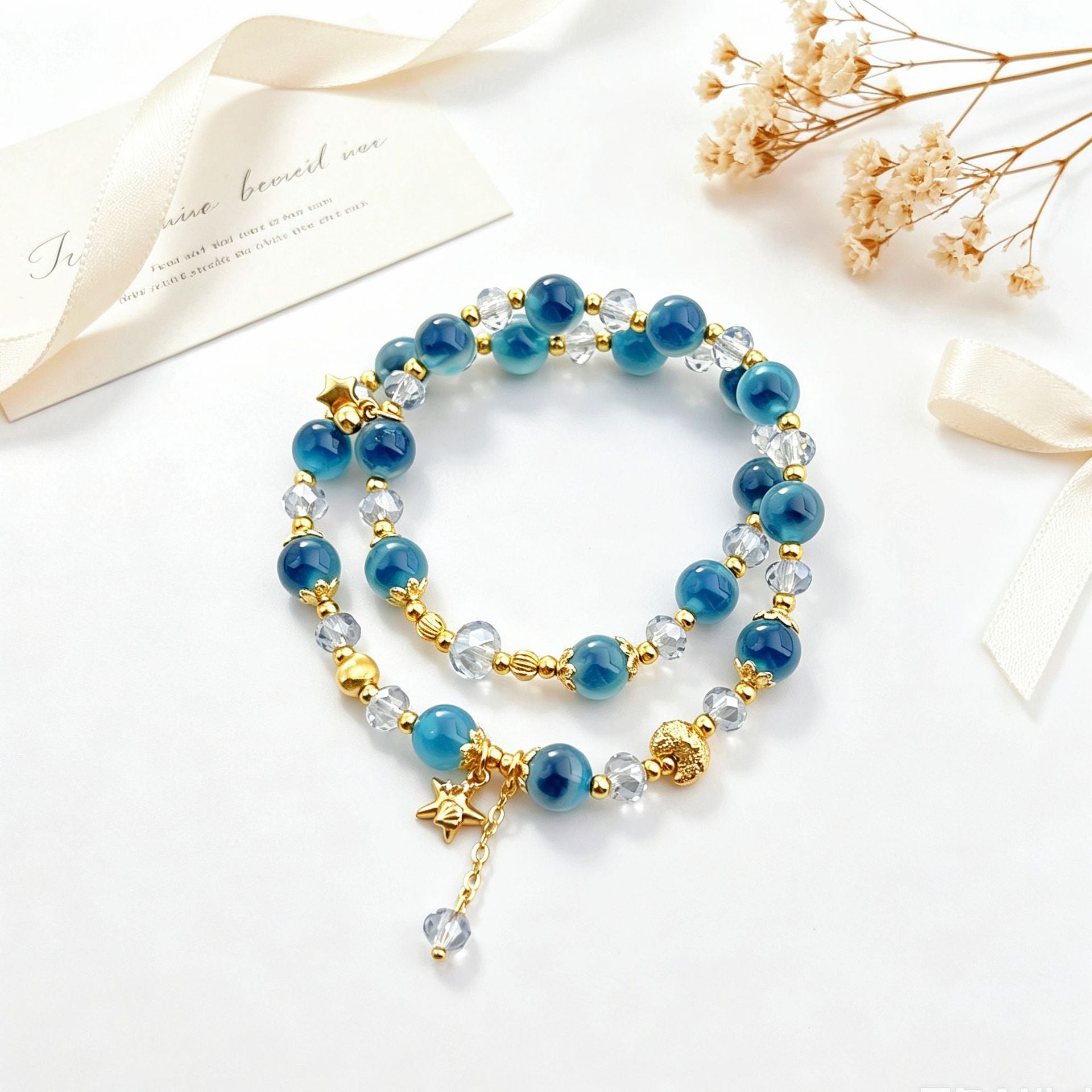 Basic Electroplated Crystal Bracelets For Women, 14 Pieces Set