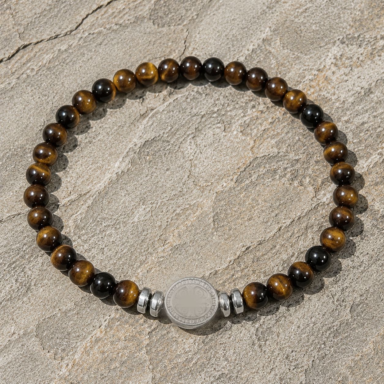 Handmade Nordic Style Cross Bracelet With Natural Stone, Unisex Design Perfect For Festival Wear