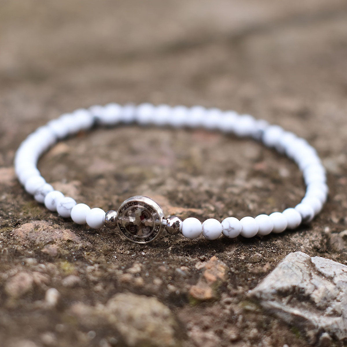 Handmade Nordic Style Cross Bracelet With Natural Stone, Unisex Design Perfect For Festival Wear