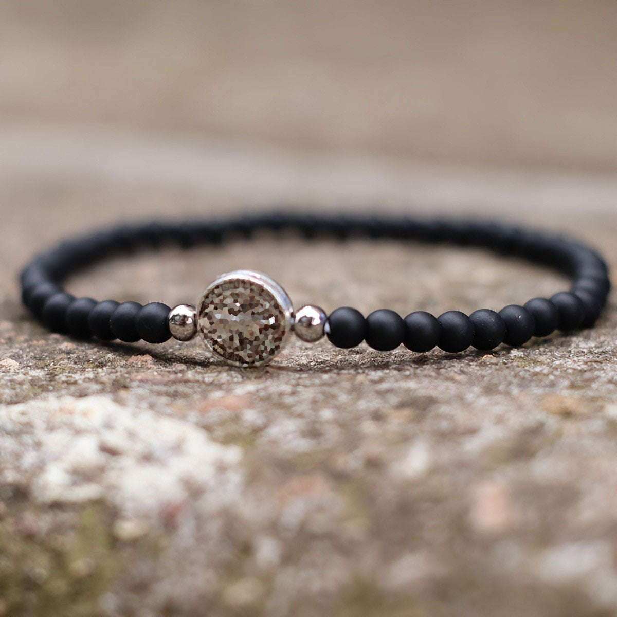 Handmade Nordic Style Cross Bracelet With Natural Stone, Unisex Design Perfect For Festival Wear