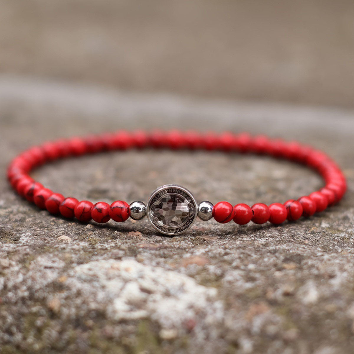 Handmade Nordic Style Cross Bracelet With Natural Stone, Unisex Design Perfect For Festival Wear