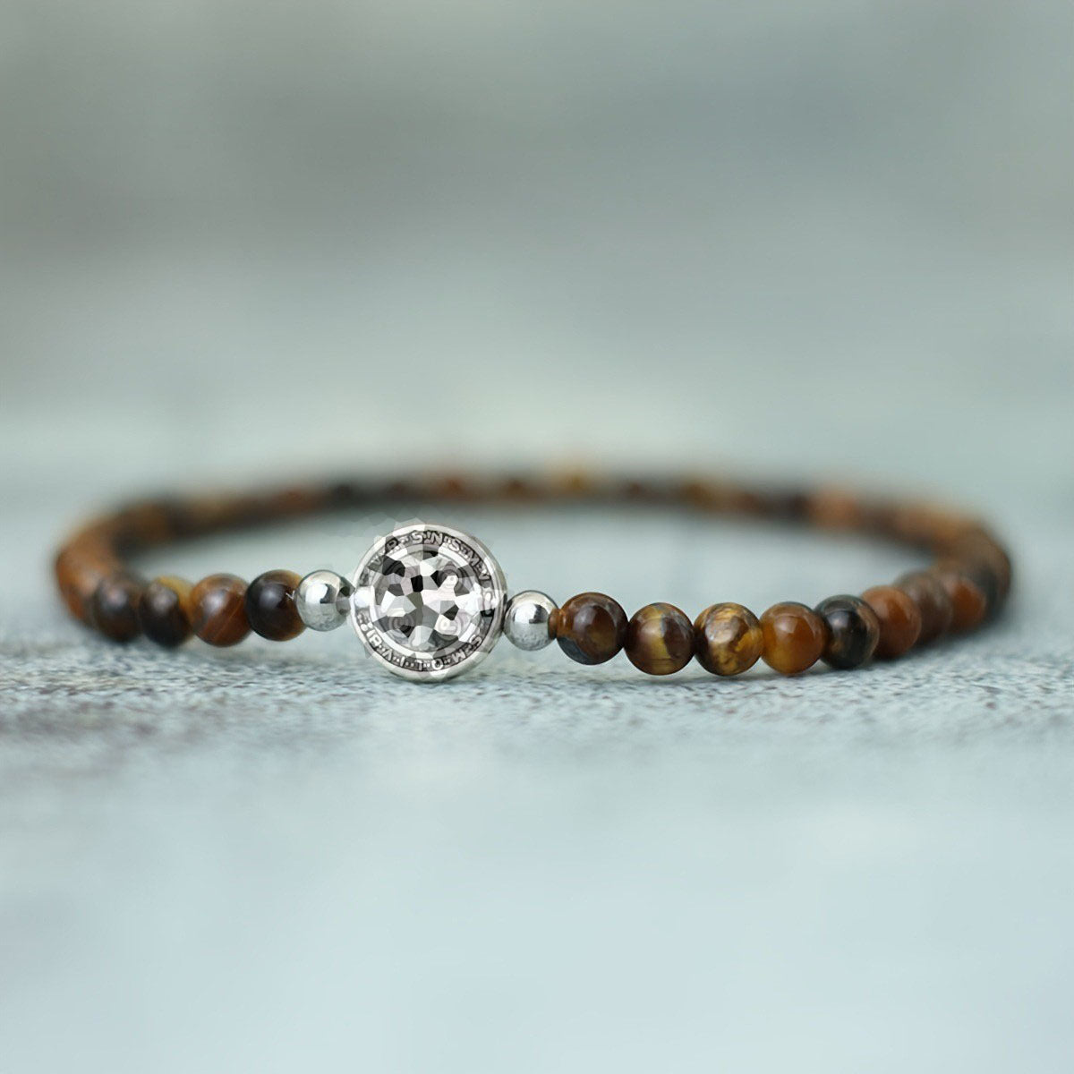 Handmade Nordic Style Cross Bracelet With Natural Stone, Unisex Design Perfect For Festival Wear