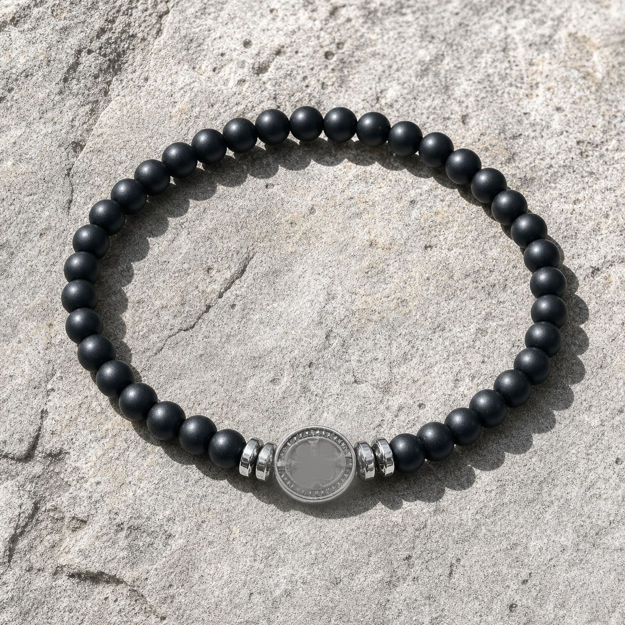 Handmade Nordic Style Cross Bracelet With Natural Stone, Unisex Design Perfect For Festival Wear