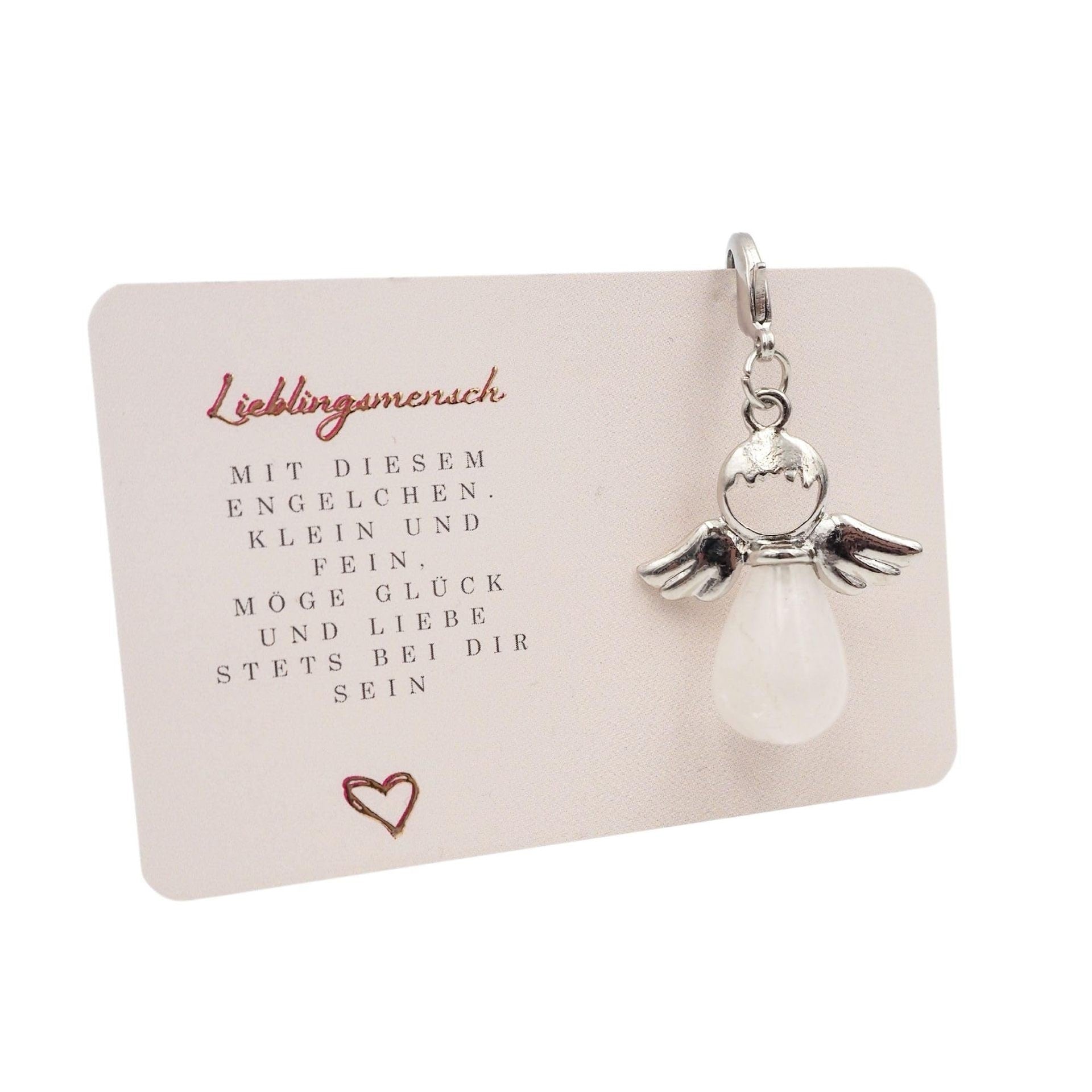 Handmade Purple Angel Wings Key Chain With Natural Stone Featuring February Birthstone Amethyst In Modern Style