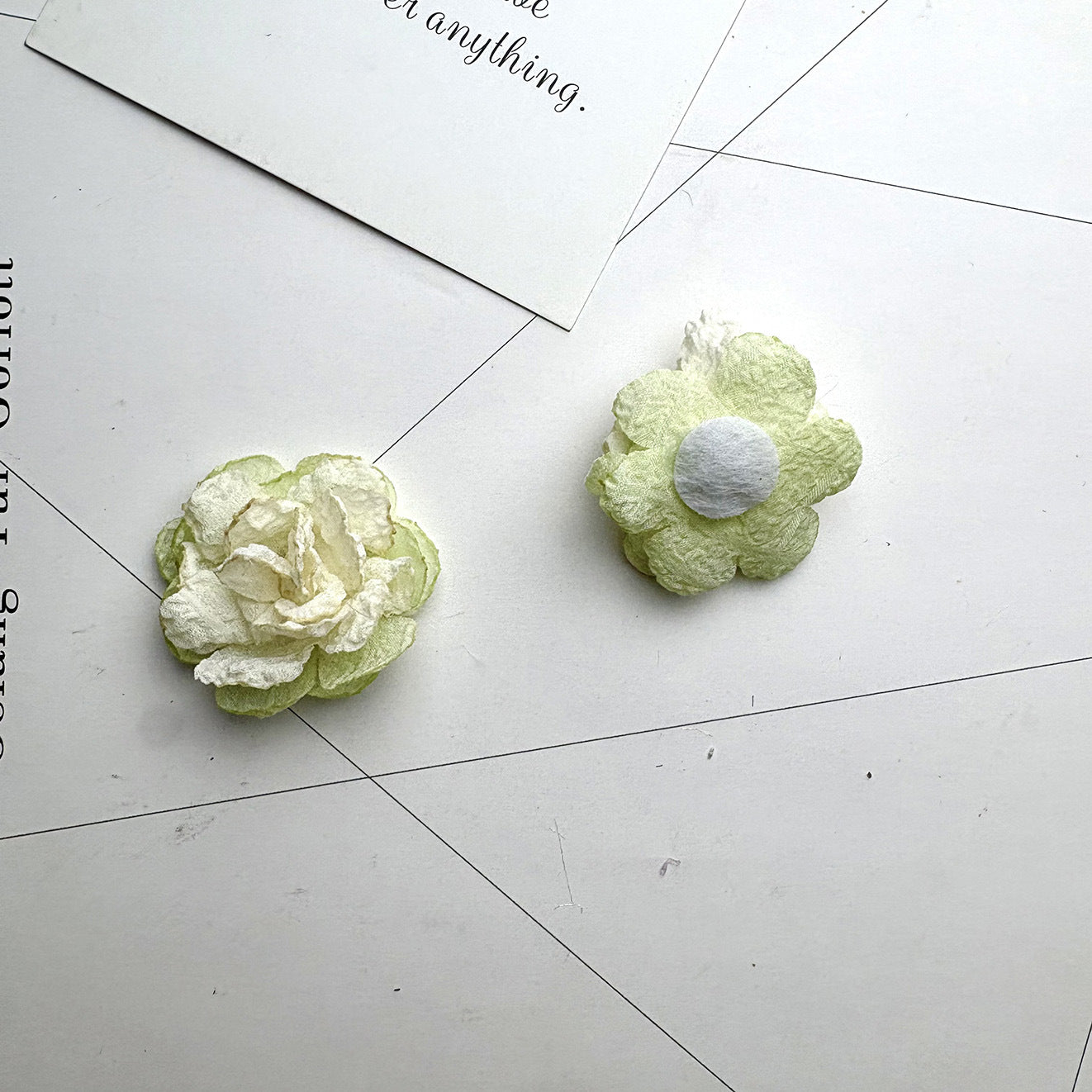 Handmade Cloth Flowers Earring Findings In Beige, Retro Style Jewelry Accessories