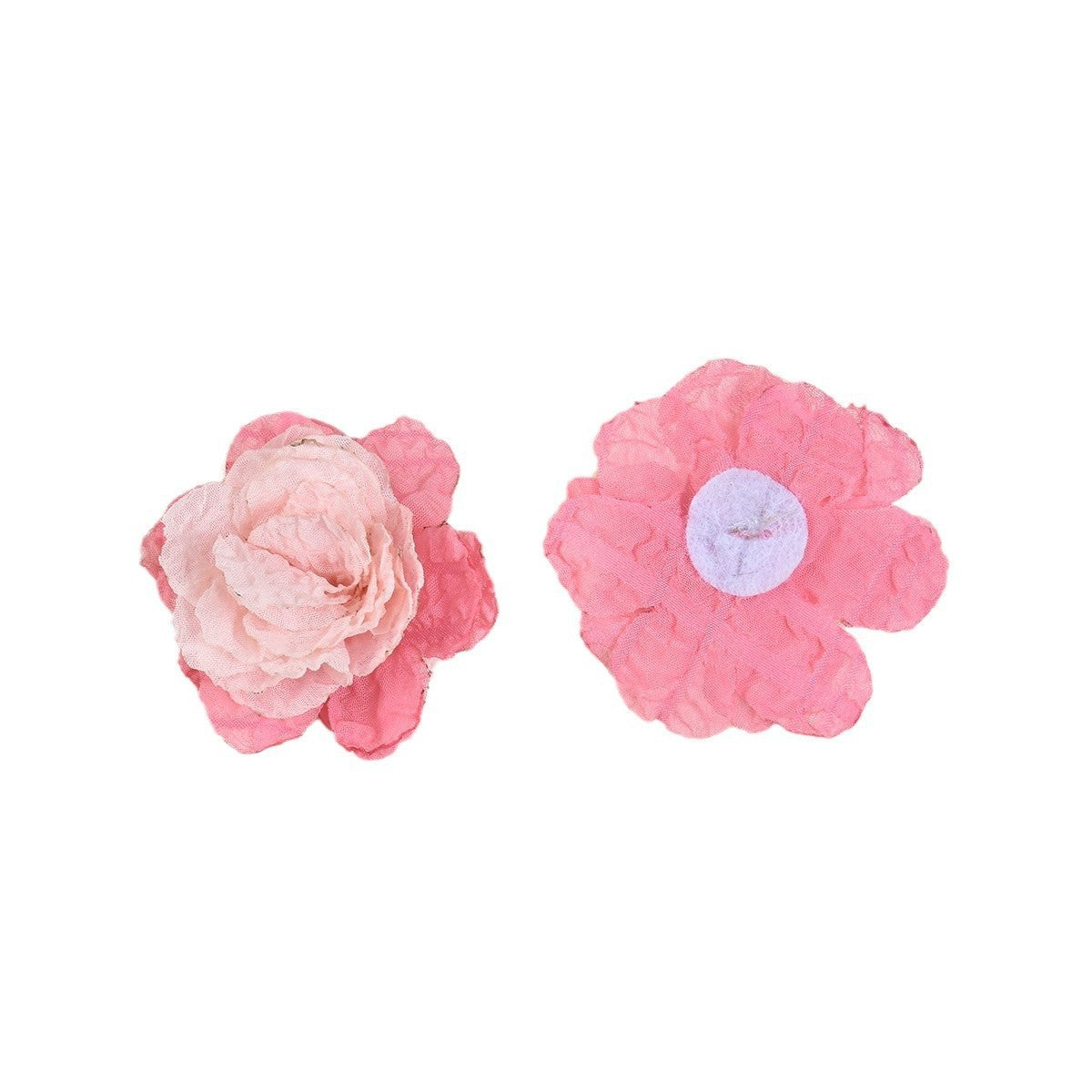 Handmade Cloth Flowers Earring Findings In Beige, Retro Style Jewelry Accessories